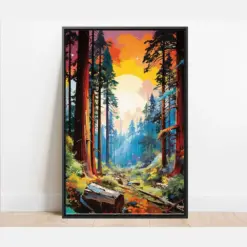 Sequoia Golden Path Artwork Prints Framed Prints Framed Canvas National Park Posters Wall Decor & Hanging California Art Print So Cal