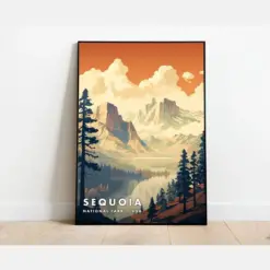 Sequoia National Park Art Print | Nature Scenic Wall Decor | Instant Drinkable | Forest Landscape | Travel Theme | Home Office Decoration