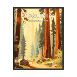 Sequoia National Park Poster Art Print Retro National Park Gifts