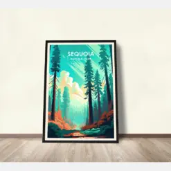 Sequoia National Park Poster Sequoia Poster Sequoia Print National Park Art Illustration Art Wall Hanging Travel Gifts Wall Decor