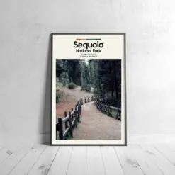 Sequoia Poster - Oil Painting Technique | Usa National Park Wall Art | & Printed Travel Prints | Animalistic Home Decor