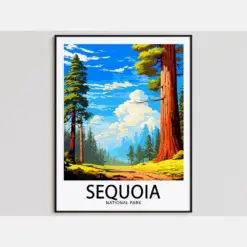 Sequoia Travel Poster Sequoia Print National Park Art Print Sequoia Gift Sequoia Wall Art Sequoia Artwork National Park Decor