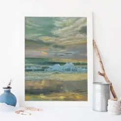 Serene Beach Scene - I Poster Art Print Of Original Painting