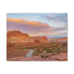 Serene Landscapes Pretty Sunsets Landscape Sunset Canvas Gallery Wrap Utah Wall Art Uplifting Artwork National Park Gifts Travel Lover