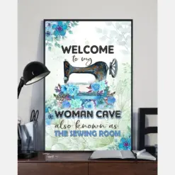 Sewing Canvas Prints Welcome To My Woman Cave Also Known As The Sewing Room Vintage Wall Art Gifts Vintage Home Wall Decor Canvas