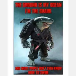 Shark Jiu Jitsu Canvas Prints The Ground Is My Ocean I'M The Shark Vintage Wall Art Gifts Vintage Home Wall Decor Canvas