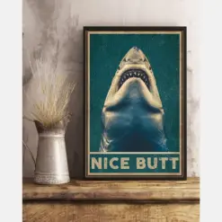 Shark Nice Butt Funny Poster Sharks Loves Vintage Room Home Decor Wall Art Gifts Idea