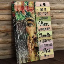 She Is Life Itself Wild And Free Poster, Canvas for Hippie Girl