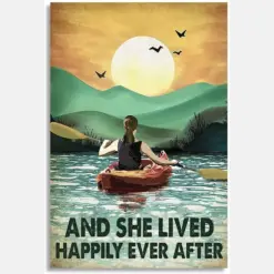 She Lived Happily Ever After Rowing Crewing Girl Sunset Dawn Hot Summer Vibe Vintage