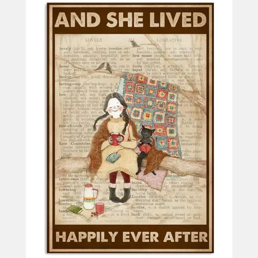 She Lived Happily Quilting And Cat