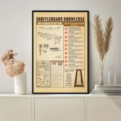 Shuffleboard Knowledge Poster Portrait No Frame Poster Knowledge Poster Vintage Poster Wall Art Home Decor
