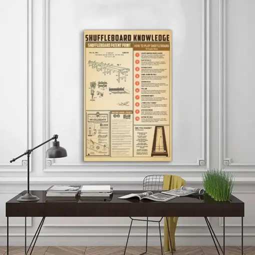 Shuffleboard Knowledge Poster Shuffleboard Poster Knowledge Poster Game Room Art Home Wall Art Christmas Gift