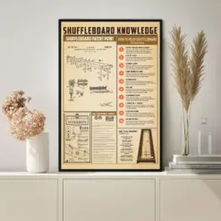 Shuffleboard Knowledge Poster Vintage Poster Decor Wall Knowledge Lovers Gifts