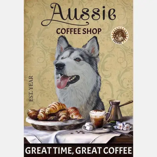 Siberian Husky Dog Coffee Shop