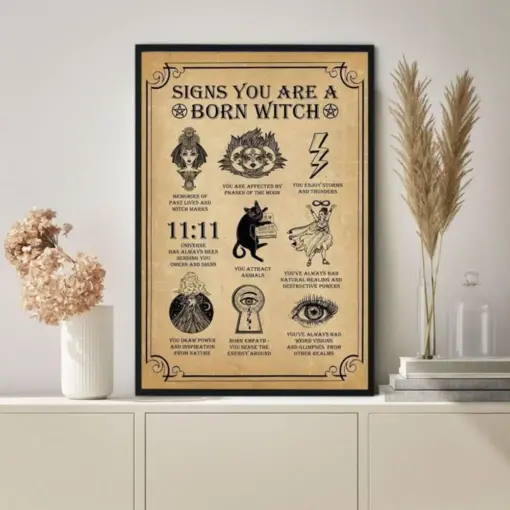 Signs You Are A Born Witch Poster Witch Decor Witch Wall Art Halloween Decor Witch Sign Halloween Poster Witch Art Print Home Decor