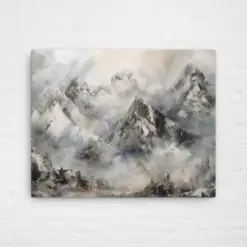 Silver | Silver Mountains | Landscape | Wall Art | Canvas | Colourful | Painting | Artwork | Prints