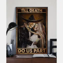 Skeleton Couple Poster Till Death Do Us Part Vintage Room Home Decor Wall Art Gifts Idea