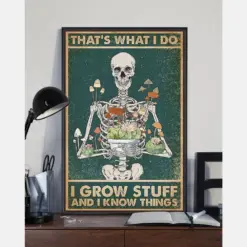 Skeleton Plants Poster That'S What I Do I Grow Stuff And I Know Things Vintage Room Home Decor Wall Art Gifts Idea