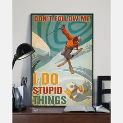 Skiing Don'T Follow Me Canvas Prints Vintage Wall Art Gifts Vintage Home Wall Decor Canvas