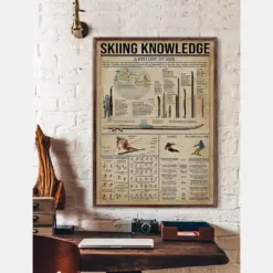 Skiing Knowledge Poster Or Canvas Skier Knowledge Wall Art Ski Vintage Wall Decor Skiing Lover Gift Winter Sport Art Print Skier Gifts