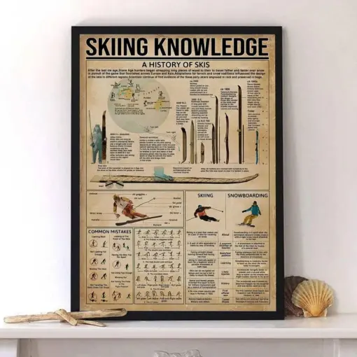 Skiing Knowledge Vintage Poster Skiing Knowledge Wall Art Skiing Knowledge Knowledge Skiing Knowledge Art Print Instant Download