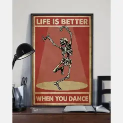 Skull Life Is Better When You Dance Canvas Prints Vintage Wall Art Gifts Vintage Home Wall Decor Canvas