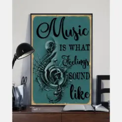 Skull Music Canvas Prints Music Is What Feeling Sound Like Vintage Wall Art Gifts Vintage Home Wall Decor Canvas