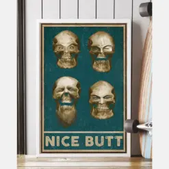 Skull Nice Butt Funny Canvas Prints Skulls Loves Vintage Wall Art Gifts Vintage Home Wall Decor Canvas