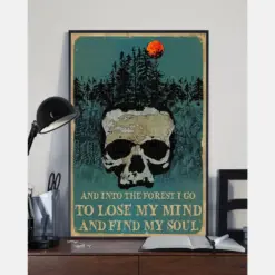 Skull Poster And Into The Forest I Go To Lose My Mind Vintage Room Home Decor Wall Art Gifts Idea