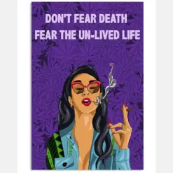 Smoking Girl Canvas Prints Don'T Fear Death Fear The Un-Lived Live Vintage Wall Art Gifts Vintage Home Wall Decor Canvas