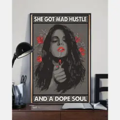 Smoking Girl Poster Got Mad Hustle And A Dope Soul Vintage Room Home Decor Wall Art Gifts Idea