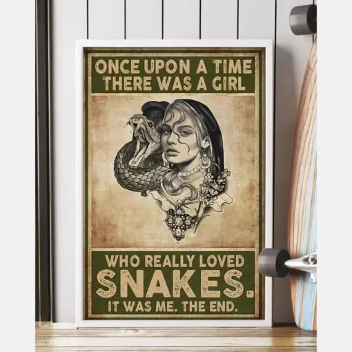 Snake Loves Canvas Prints Once Upon A Time There Was A Girl Vintage Wall Art Gifts Vintage Home Wall Decor Canvas