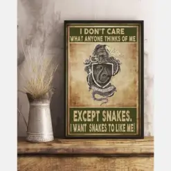 Snake Poster I Don'T Care What Anyone Thinks Of Me Except Snakes Vintage Room Home Decor Wall Art Gifts Idea