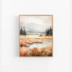 Snake River Watercolor Painting Idaho Art Print National Park Artwork