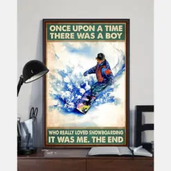 Snowboarding Boy Canvas Prints Once Upon A Time Vintage Wall Art Gifts Vintage Home Wall Decor Canvas