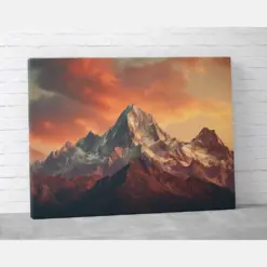 Snowcat Mountain Sunset Landscape Canvas - Mountain Art - Mountain Sunset Decor - Nature Landscape Wall Art - Free Shipping