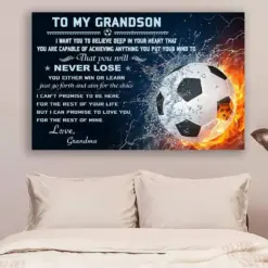 Soccer Canvas And Poster Grandma To Grandson Never Lose Wall Decor