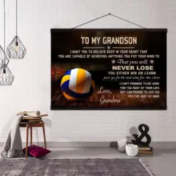 Soccer Hanging Canvas Grandma To Grandson Never Lose Wall Decor