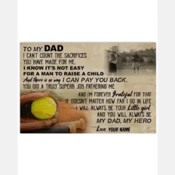 Softball Gift For Dad From Daughter