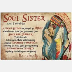 Soul Sister Definition Female Friend Tribal Girl Woman Vintage