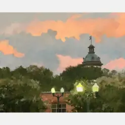 South Carolina Art Print Columbia So Wall Art Print Cloud Painting South Carolina State House Palmetto State Gift By Mary Sparrow Orc