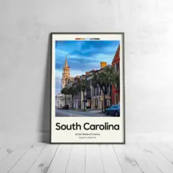 South Carolina Poster - Oil Painting Technique | United States Wall Art | & Printed Travel Prints | Animalistic Home Decor