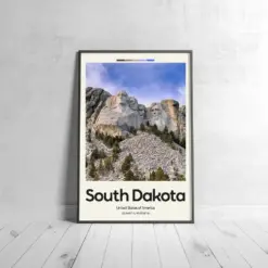 South Dakota Poster - Oil Painting Technique | United States Wall Art | & Printed Travel Prints | Animalistic Home Decor