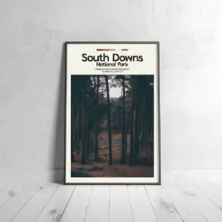 South Downs Poster - Oil Painting Technique | Uk National Park Wall Art | & Printed Travel Prints | Animalistic Home Decor