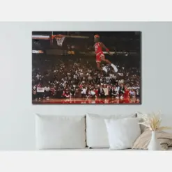 Sport Wall Art Print Basketball Canvas Painting Motivational Canvas Print Living Room Wall Art Basketball Last Shot Wall Decor