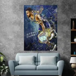 Stephen Curry Canvas Modern Wall Decor | Stephen Curry Champion Art | Stephen Curry Basketball Player Canvas