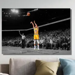 Stephen Curry Canvas Wall State Warriors Stephen Curry Poster Basketball Wall Art Nba Fan Gift , Ready To Hang