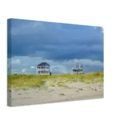 Stormy Beach Sky Canvas Print Stormy Coastal Scene Wall Art Beach House Prints