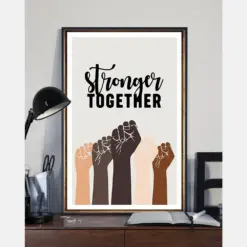 Stronger Together Equal Rights Skin Tones Canvas Prints Vintage Wall Art Gifts Vintage Home Wall Decor Canvas