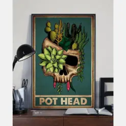 Succulents Skull Pot Head Canvas Prints Vintage Wall Art Gifts Vintage Home Wall Decor Canvas